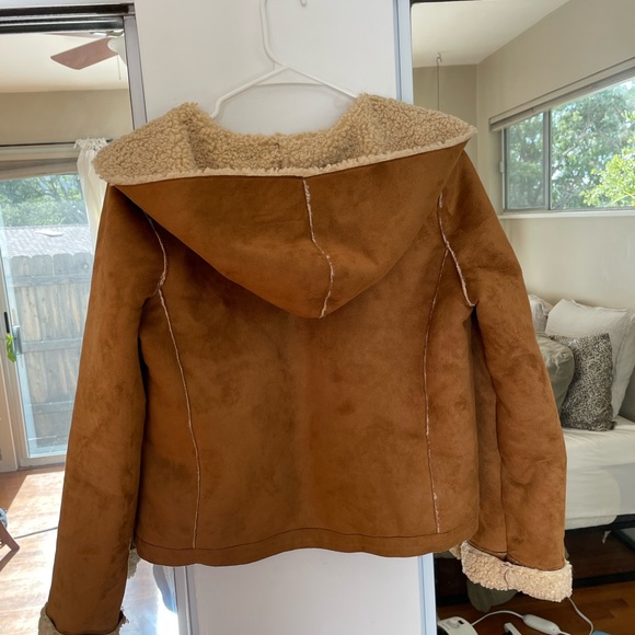 Anthropologie teddy suede winter coat - Picture 2 of 5